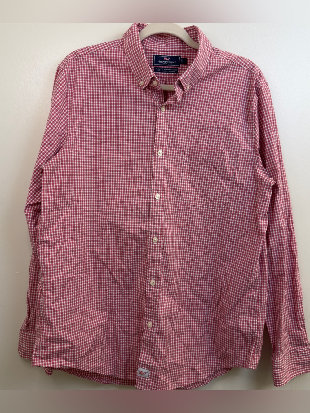Vineyard Vines Pink and White Gingham Button-Down Shirt